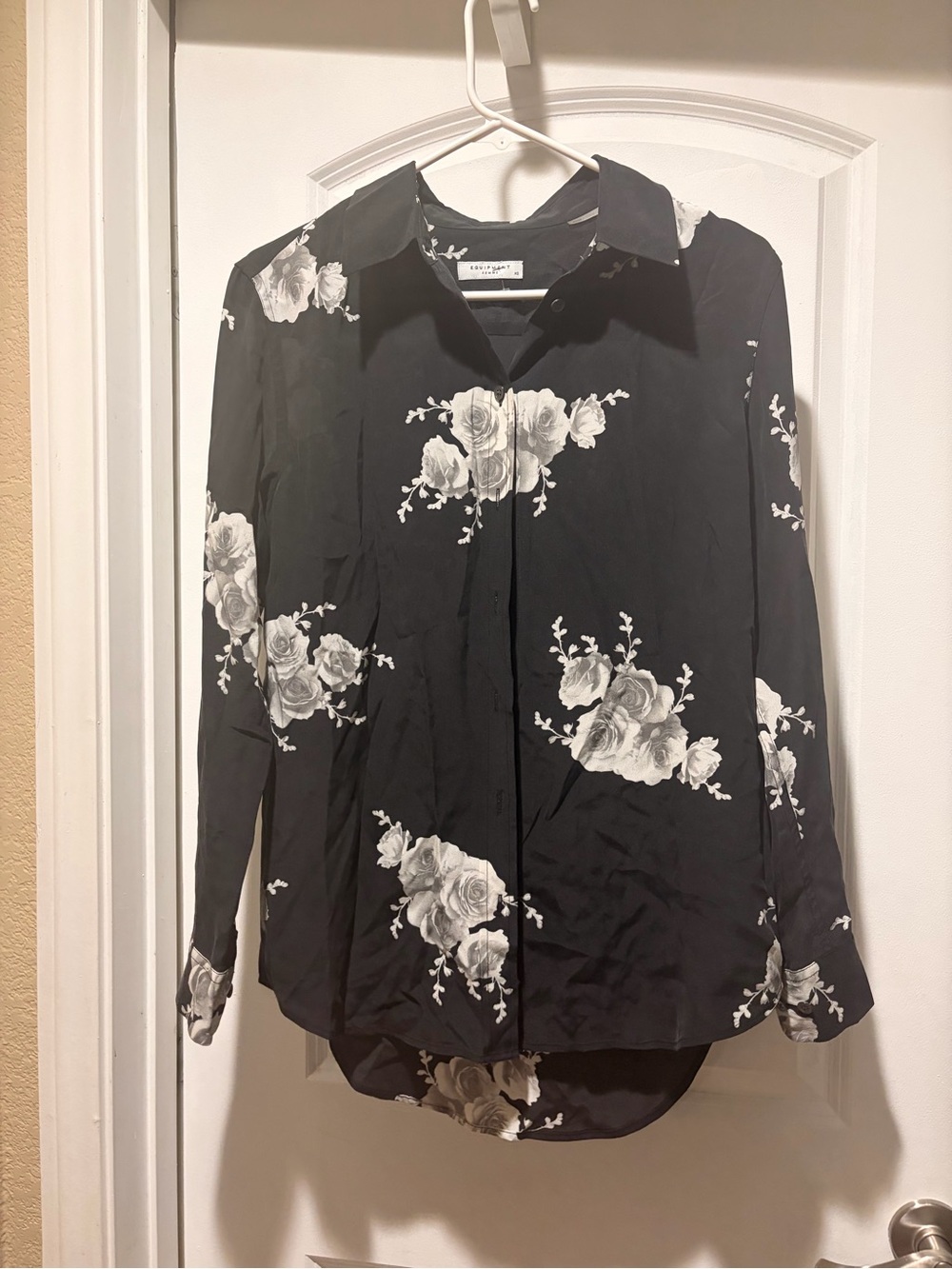 Equipment silk floral blouse